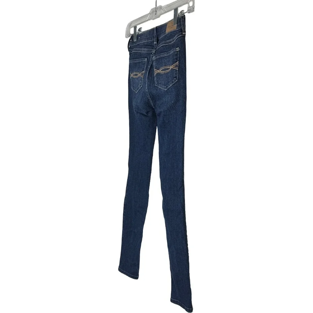 Abercrombie Kids High Rise Jean Legging 11/12 Slim Dark Wash‎ Distressed Ripped